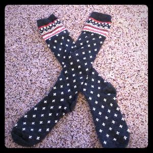 Blue, White and Red Boot Socks